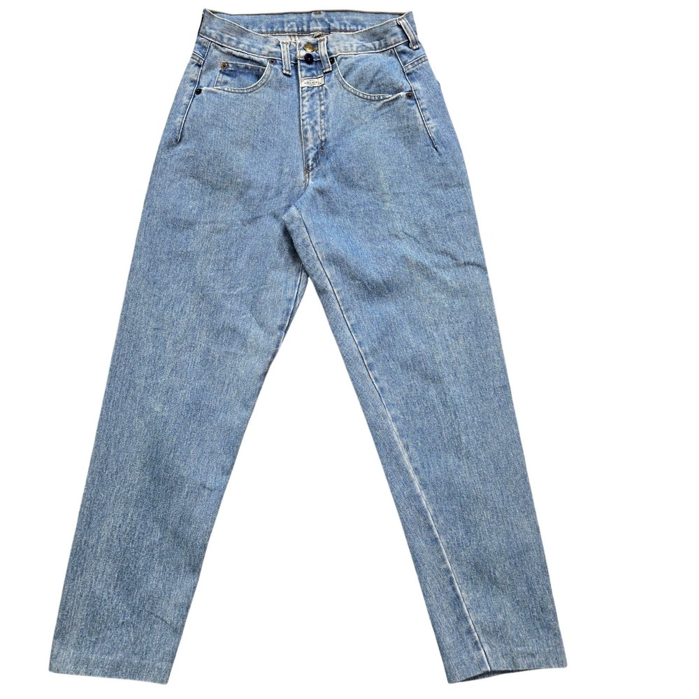 Marithe Girbaud Jeans Womens 8 Blue Tapered Slim Light Wash 28x30 Denim 5-Pocket